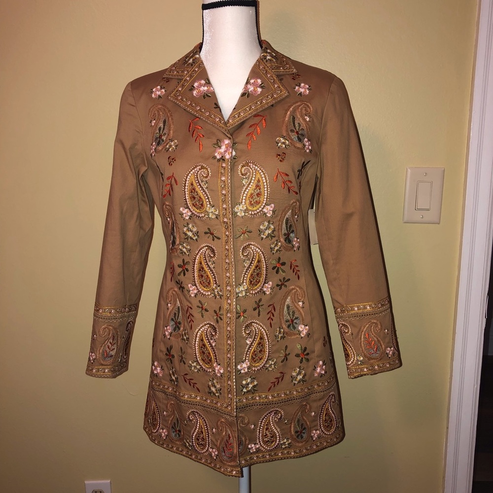 Coldwater creek woman’s embroidered jacket